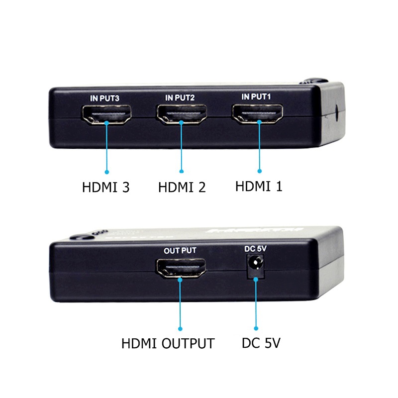 ขาย X-tips HDMI Switcher ตัวสลับสัญญาณ HDMI แบบ เข้า 3ออก 1 รุ่นมีรีโมทรองรับ