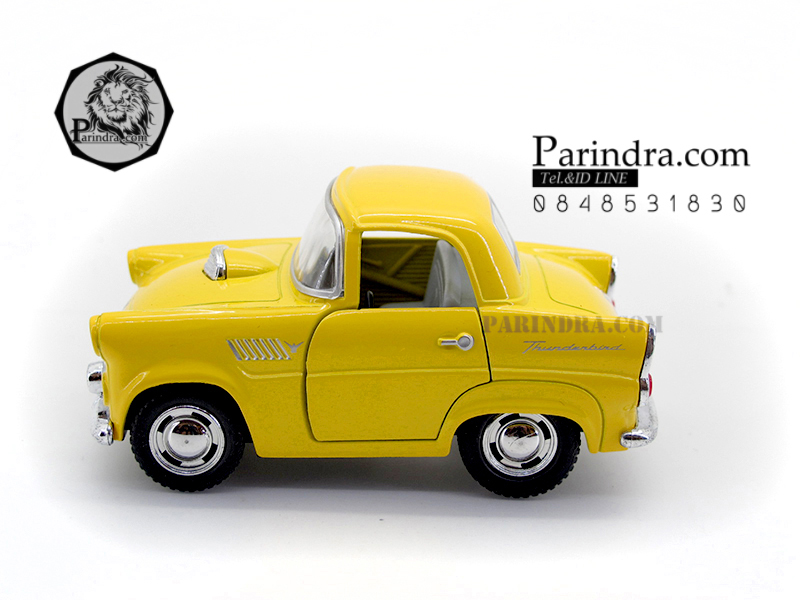 โมเดลเหล็กรถ Ford Thunder bird ปี 1955 แบบย่อขนาด Short body สีเหลือง