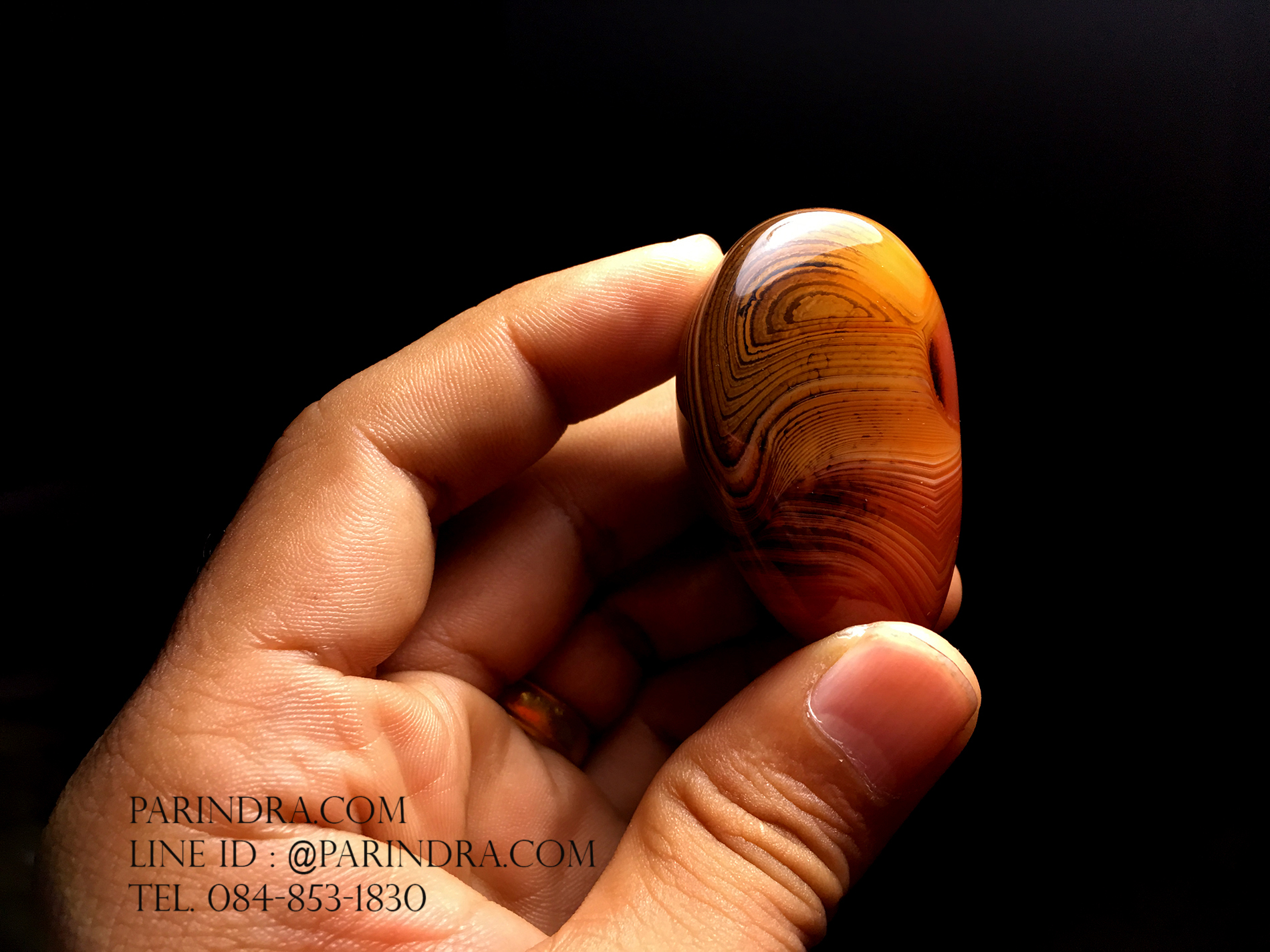 หินอาเกต AGATE แบบก้อน ลวดลายสีน้ำตาลส้ม AGT013