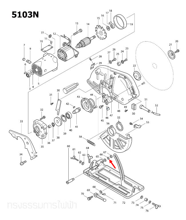 SPRING WASHER 8 Makita มากีต้า 2414, 2414NB, 3501N, 5103N, 5201N, 5401N, 5402 Pn.942201-3 (แท้) ##(*)