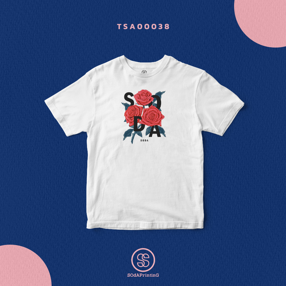 เสื้อยืดพิมพ์ลาย SOdA Rose สีขาว TSA00038 #SOdAtee #SOdAPrintinG #เสื้อ #เสื้อยืด