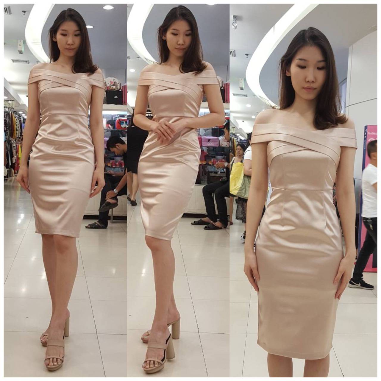 ชุดเพื่อนเจ้าสาว ชุดราตรีสั้น Ivy - X wrap top & pencil skirt