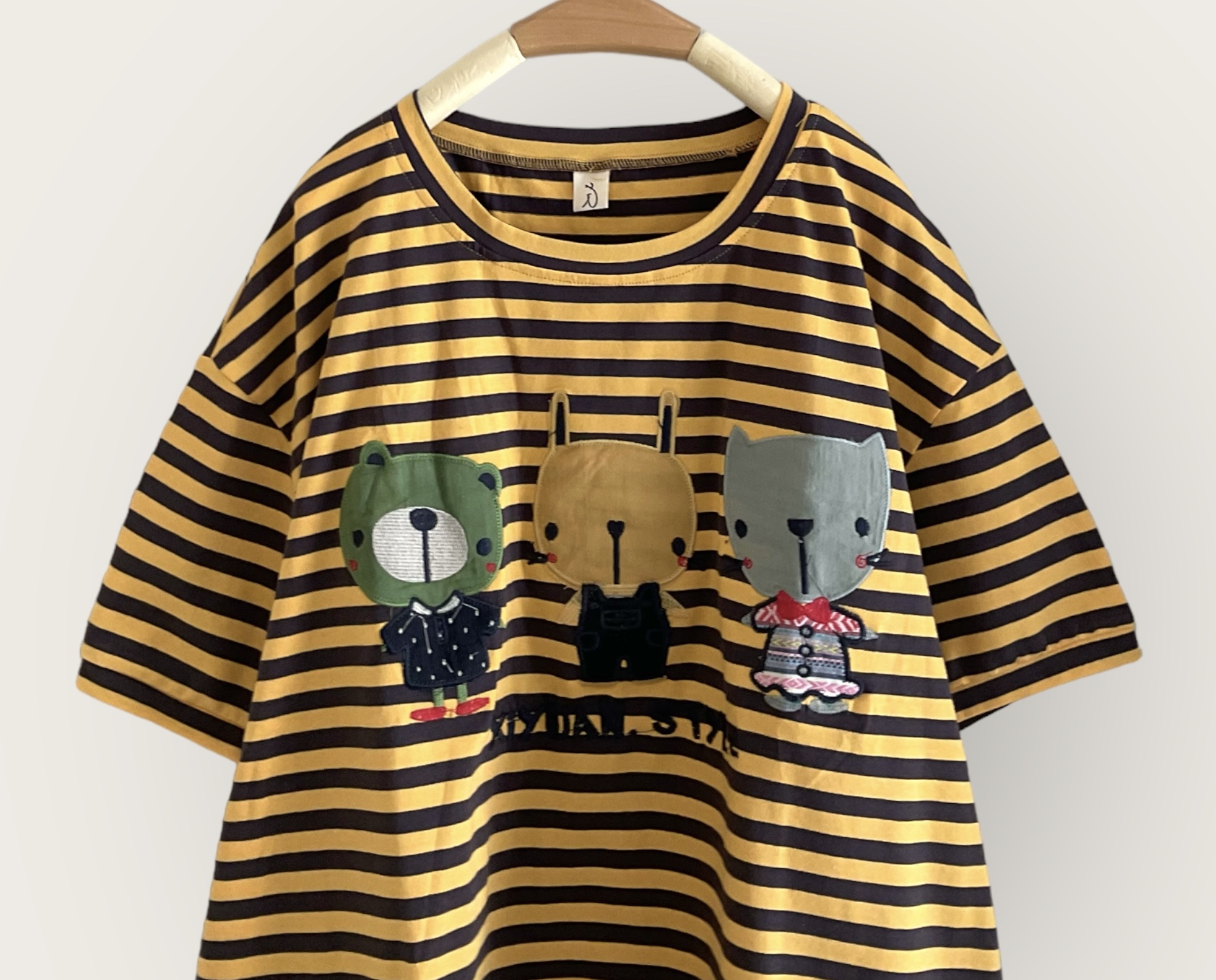 เสื้อยืดลายปักหมี~กระต่าย~แมว