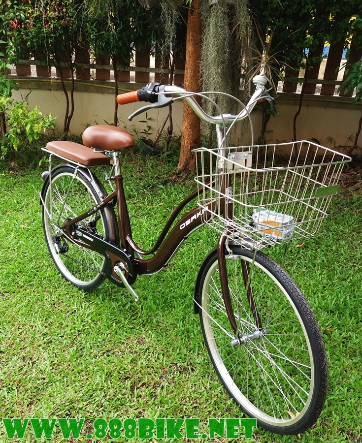จักรยานแม่บ้าน OSAKA RHINO XT CITY BIKE พร้อมตะกร้า มีเกียร์ 7 สปีดชิมาโน่ ล้อ24นิ้ว