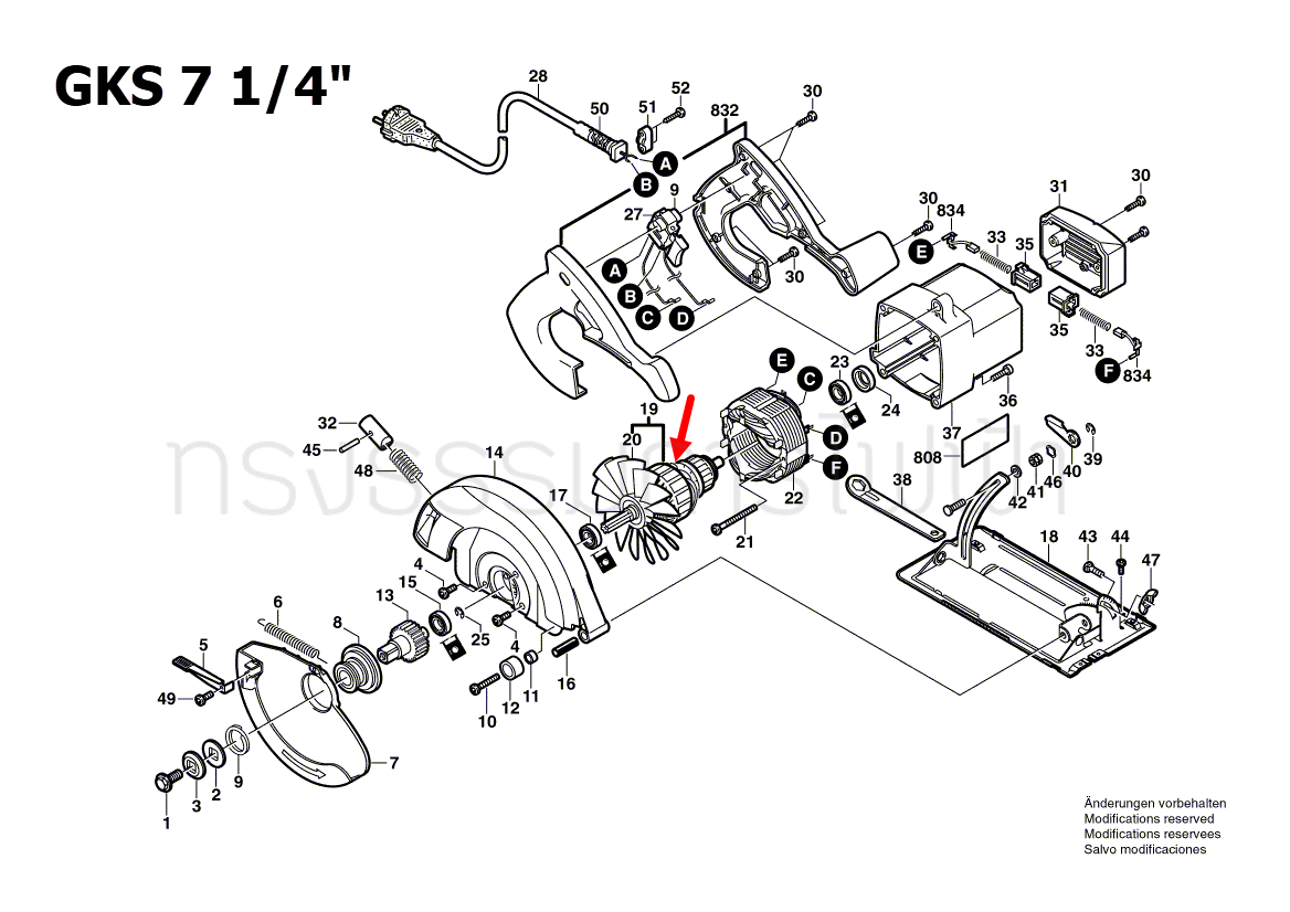 ทุ่น เลื่อยวงเดือน BOSCH บอช รุ่น GKS7 1/4 (9ฟัน)