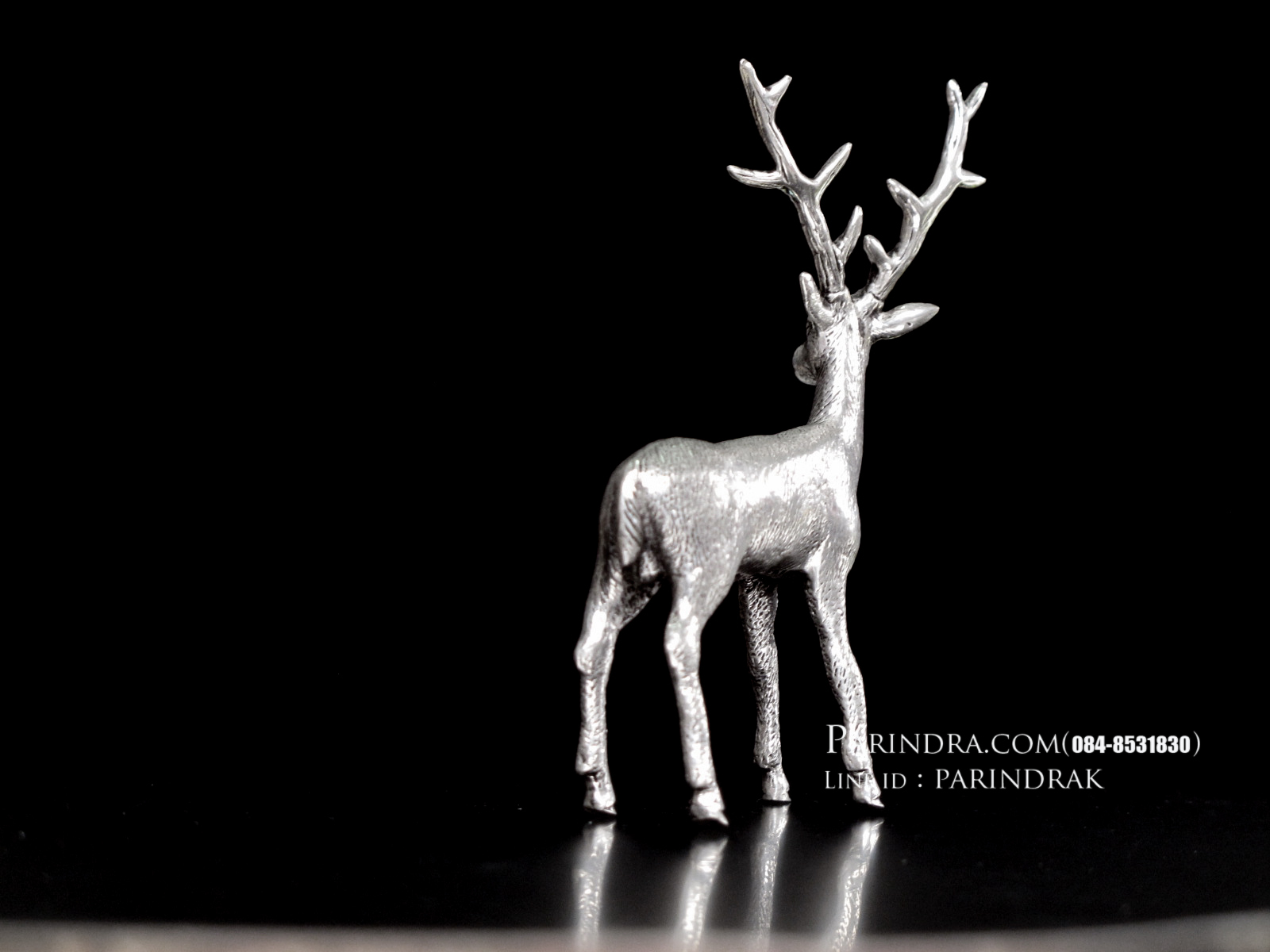 รูปหล่อรูปกวางไทยจากโลหะ Pewter งานฝีมือคนไทย 100% (สวยมากๆคล้ายเนื้อเงินแท้)