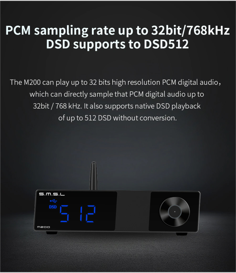 ขาย SMSL M200 Wireless DAC ตั้งโต๊ะระดับ Hi-Res รองรับ LDAC, UAT ประกันศูนย์ไทย