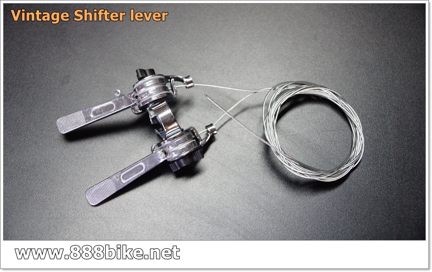 มือเกียร์อลูมิเนียม พร้อมสายเกียร์ Retro shifter clamped ใส่คอจุ่มวินเทจ