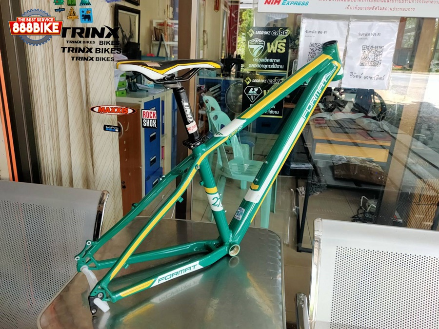 FRAMESET FORMAT DES66 27.5 เฟรมอลู คอตรง กระโหลกเกลียว แถมถ้วยคอ FSA เบาะ หลักอาน ดรอปเอ้าท์ (เฟรมแยกชิ้นส่วน)