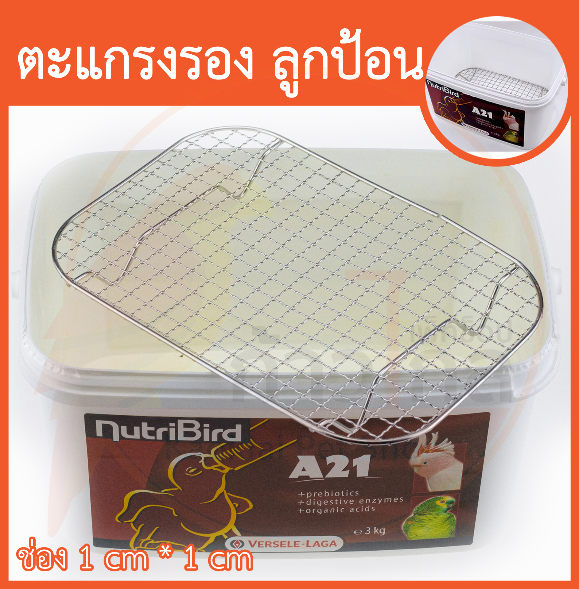 ตะแกรงรองกรง ตะแกรงรองลูกป้อน ไม่เป็นสนิม ที่รองกรง ตะแกรงรองถัง Nutribird แสตนเลสคุณภาพดี ตะแกรงรองรัง