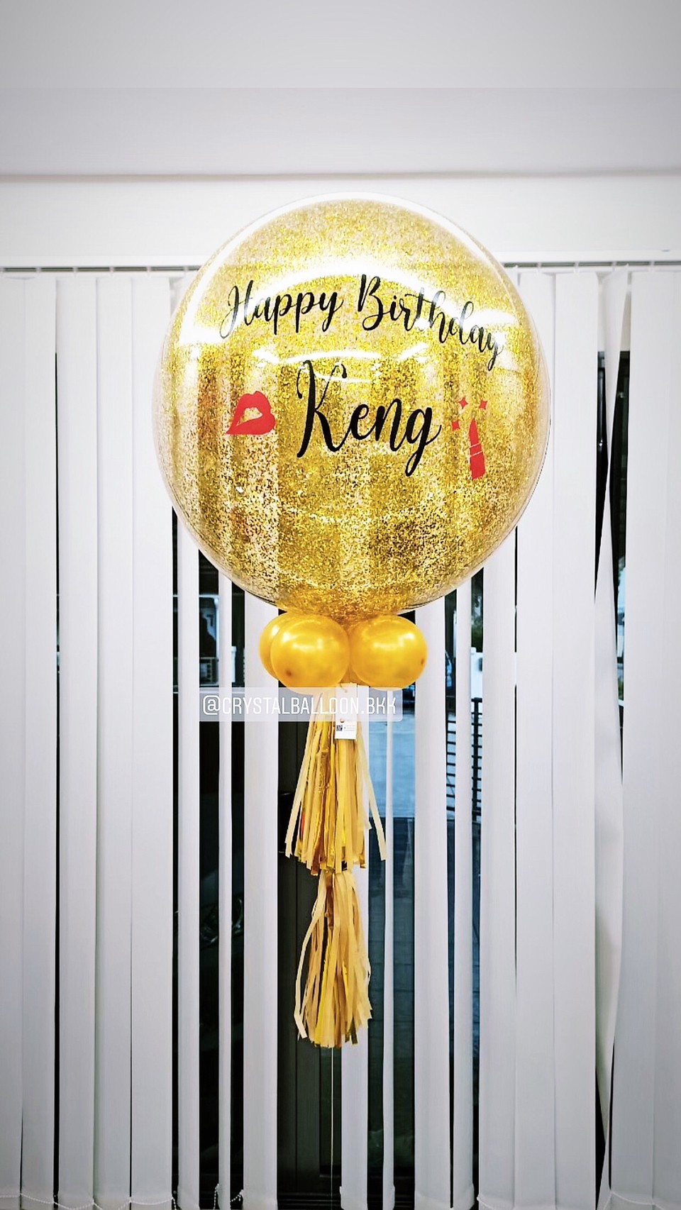 ลูกโป่ง วันเกิด Bubble ขนาด 24" สีทอง พร้อมตกแต่ง สามารถเปลี่ยนสีลูกโป่ง/เปลี่ยนข้อความ/เปลี่ยนขนาดได้