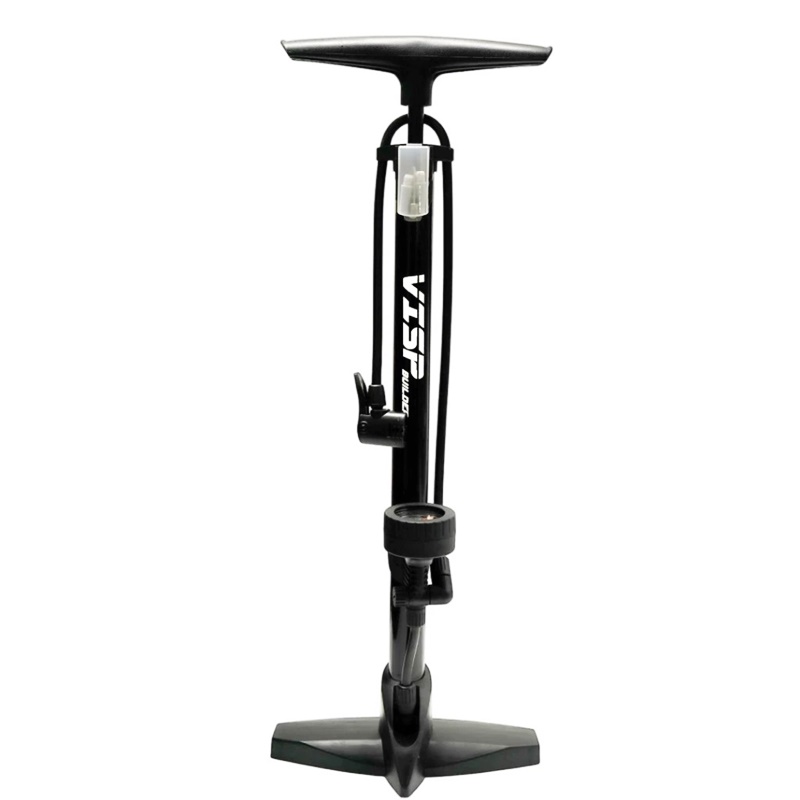 สูบจักรยานแบบตั้งพื้น VISP BUILDER รุ่น VP0001 FLOOR PUMP ถังและลูกสูบทำจากเหล็กทนทาน ด้ามจับและฐานทำจากวัสดุคอมโพสิต
