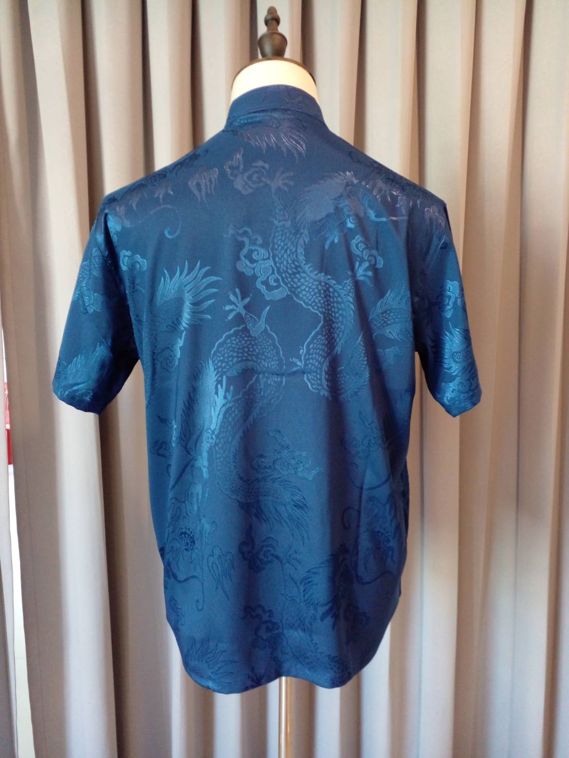 Pre-order ชุดจีน เสื้อจีนชาย แขนสั้น สีน้ำเงิน