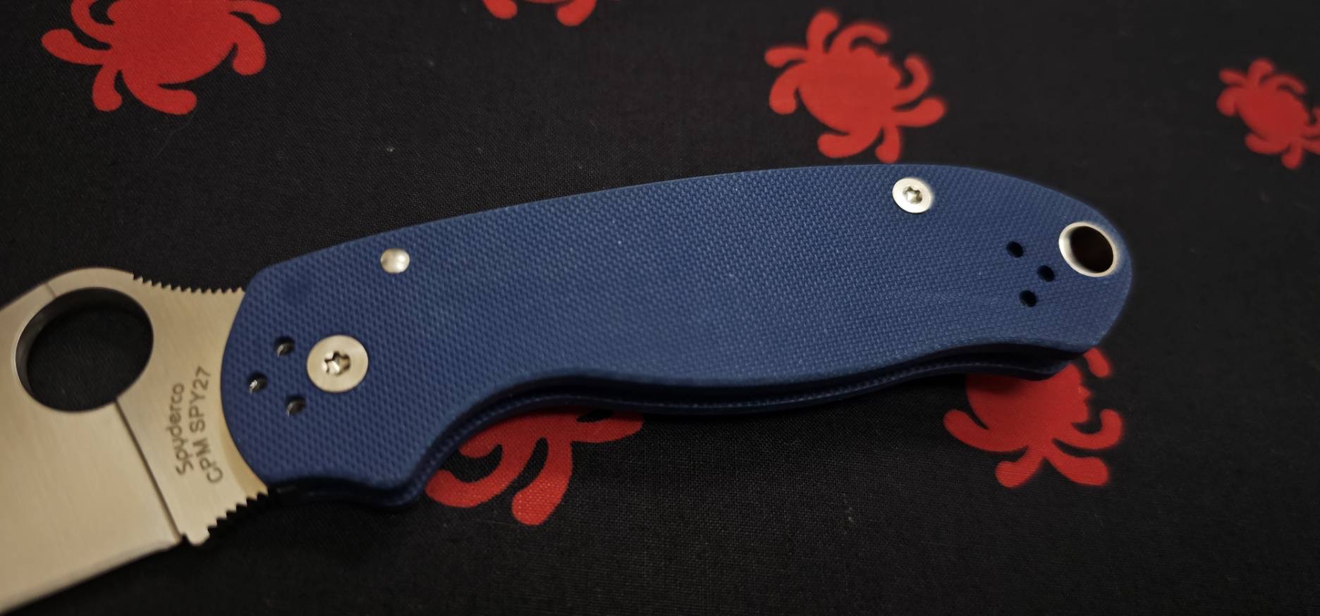Spyderco Para 3 Knife Cobalt Blue G-10 (3" Satin CPM SPY27)