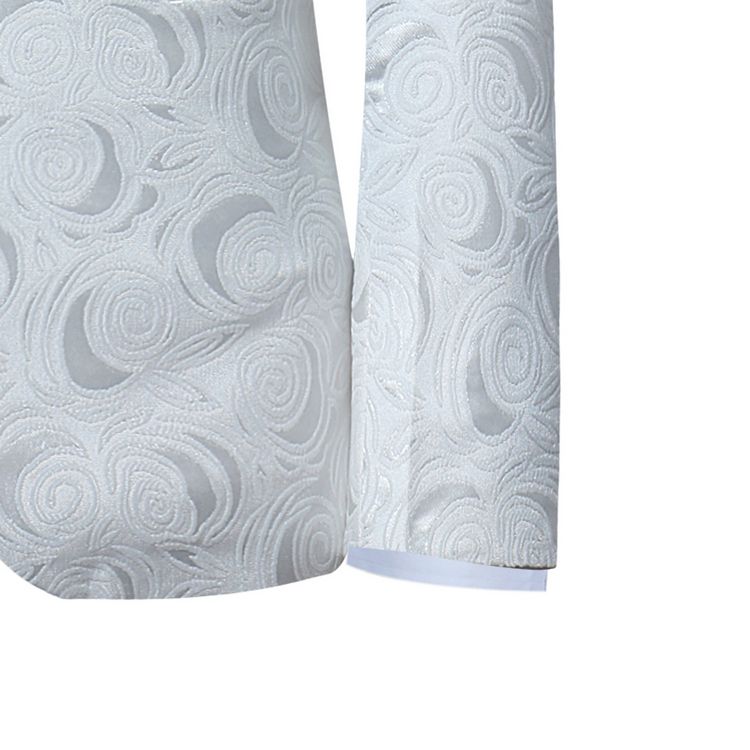 Pre-order ชุดสูทชาย พิมพ์ลายปั๊มนูน 3 มิติ สีขาว