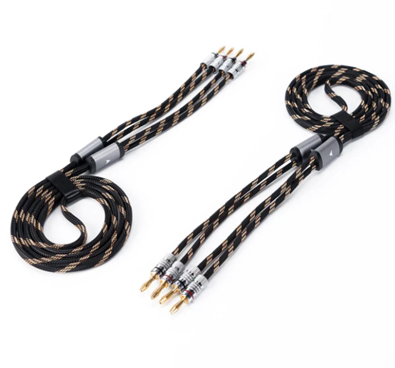 Fosi Audio Speaker Cable สายไฟลำโพง Hi-Fi แบบถักไนลอน 2 แพ็คพร้อมปลั๊กปลายกล้วยเคลือบทอง ประกันศูนย์ไทย