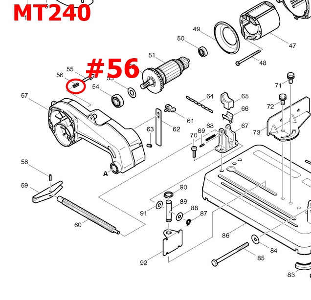 สปริงชุบแข็ง Maktec MT240, MT241, MT243 [#56] Pn.233372-0 (แท้) ##