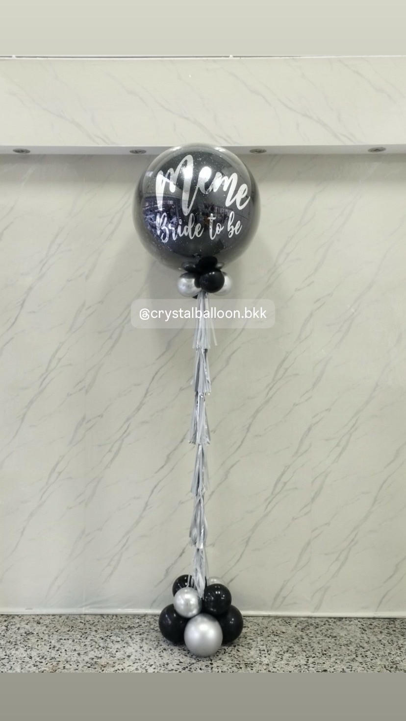 ลูกโป่ง Bubble ขนาด 36" พร้อมลูกโป่งแต่งฐาน , พร้อมตกเเต่ง สามารถเปลี่ยนสีลูกโป่ง/เปลี่ยนข้อความ/เปลี่ยนขนาดได้