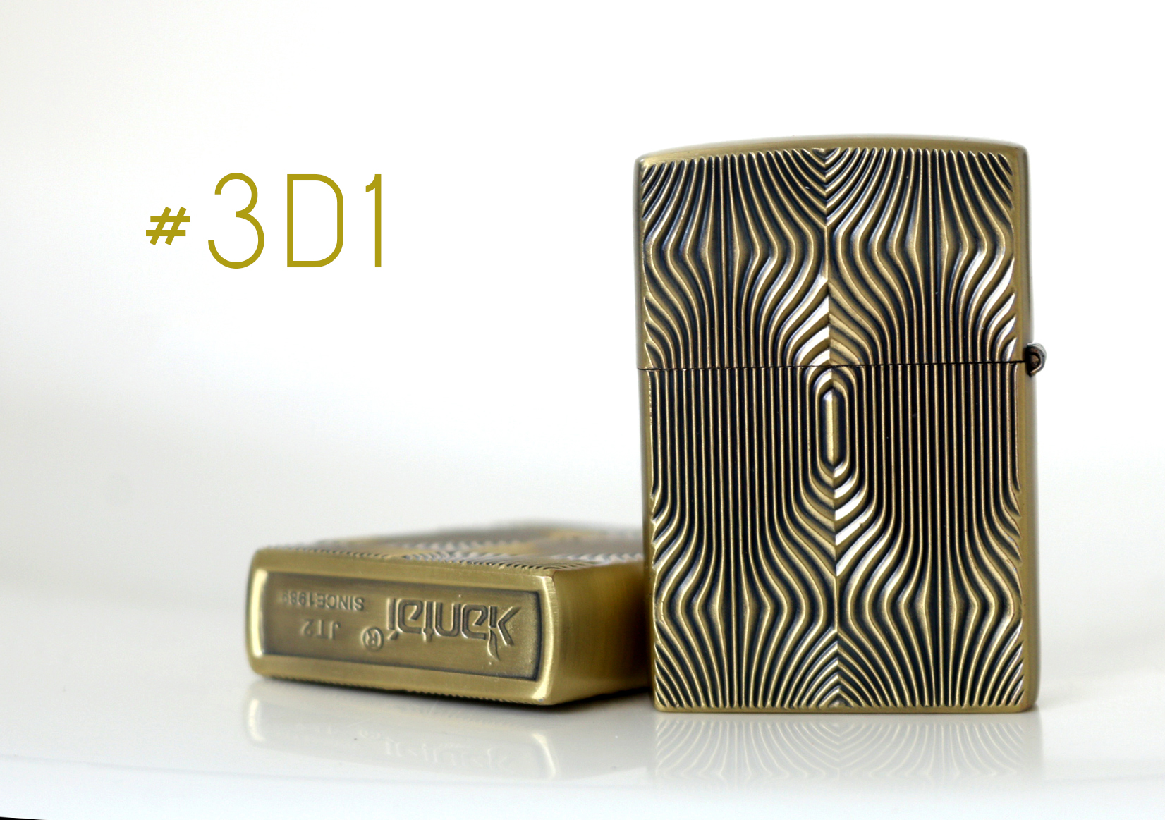 เซ็ตไฟแช็กน้ำมัน YENTAI ลายนูน 3D1 พร้อมกล่องเหล็กและน้ำมัน