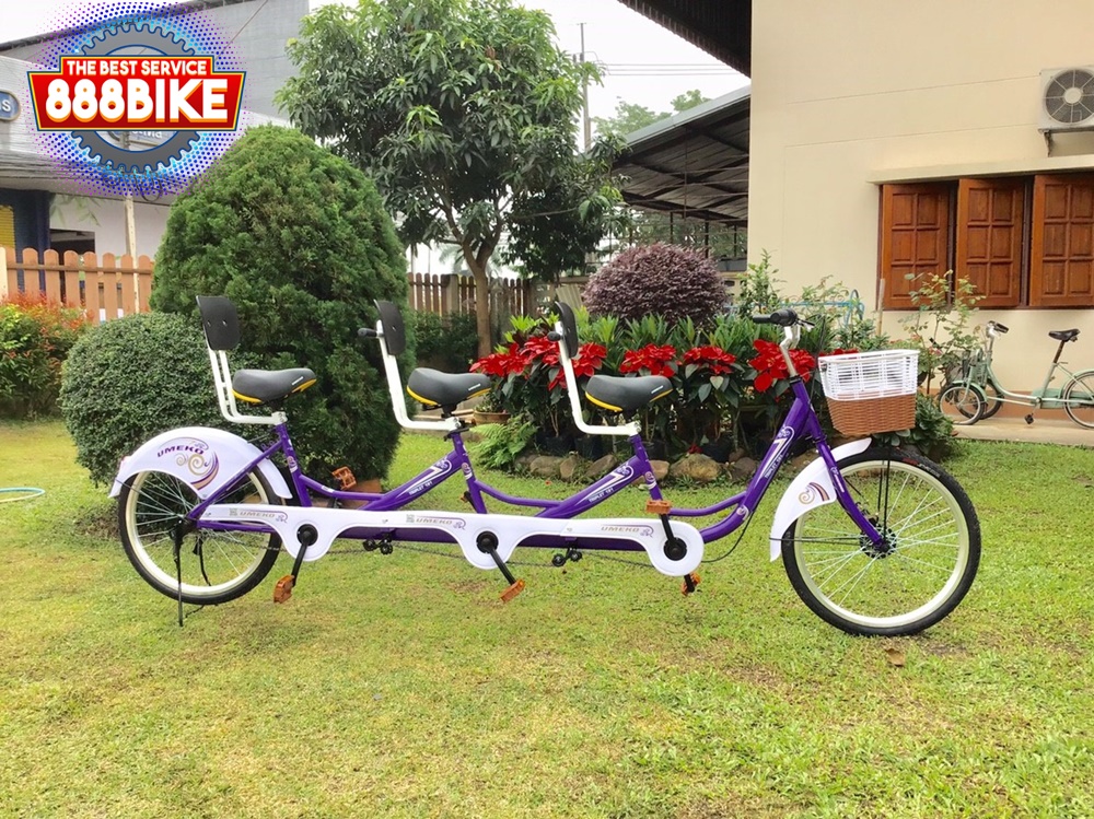 จักรยานสองตอน จักรยานแทนเดม UMEKO TRIPLET 191 3X4 1V 24" Tandem bike ล้อ 24 นิ้ว (3 คนปั่น มีเบาะท้าย)