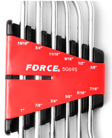 ชุดประแจ แหวน 45 องศา (6ชิ้น) ฟอร์ซ (FORCE) [หน่วย mm.] Pn.5069S