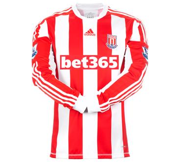 เสื้อทีม สโต๊ก ซิตี้ ชุดเหย้า ของแท้ 100% Adidas Stoke Home Kit 12/13 แขนยาว จากอังกฤษ สำหรับสวมใส่ เป็นของฝาก ที่ระลึก สะสม ของขวัญเนื่องในโอกาสสำคัญ