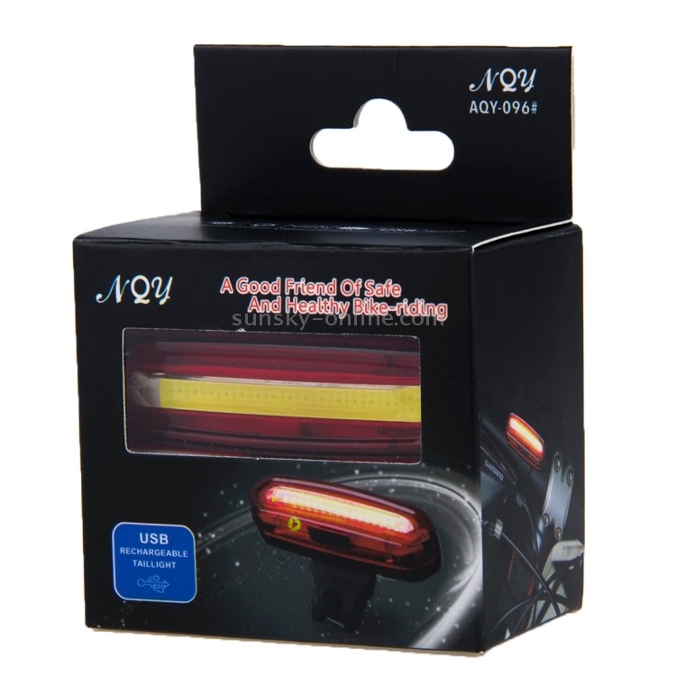 ไฟท้าย AQY tail light รุ่น AOY-100 ไฟเปลี่ยนได้ 2สี สีแดงและสีน้ำเงิน ชาร์จ USB 100Lumens, กระพริบ 4 จังหวะ /2สี