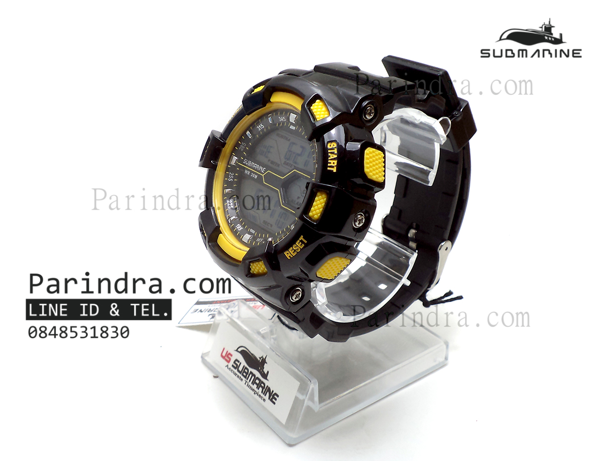 นาฬิกา US submarine รุ่น TP1311M ดำ-เหลือง พื้นเทา