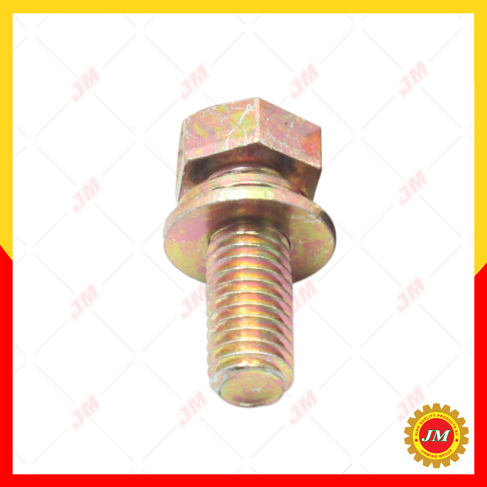 น๊อตเกลียวซ้าย 8 มม. ตัวผู้ พร้อมแหวนรอง [1 ชุดมี 4 ชิ้น]