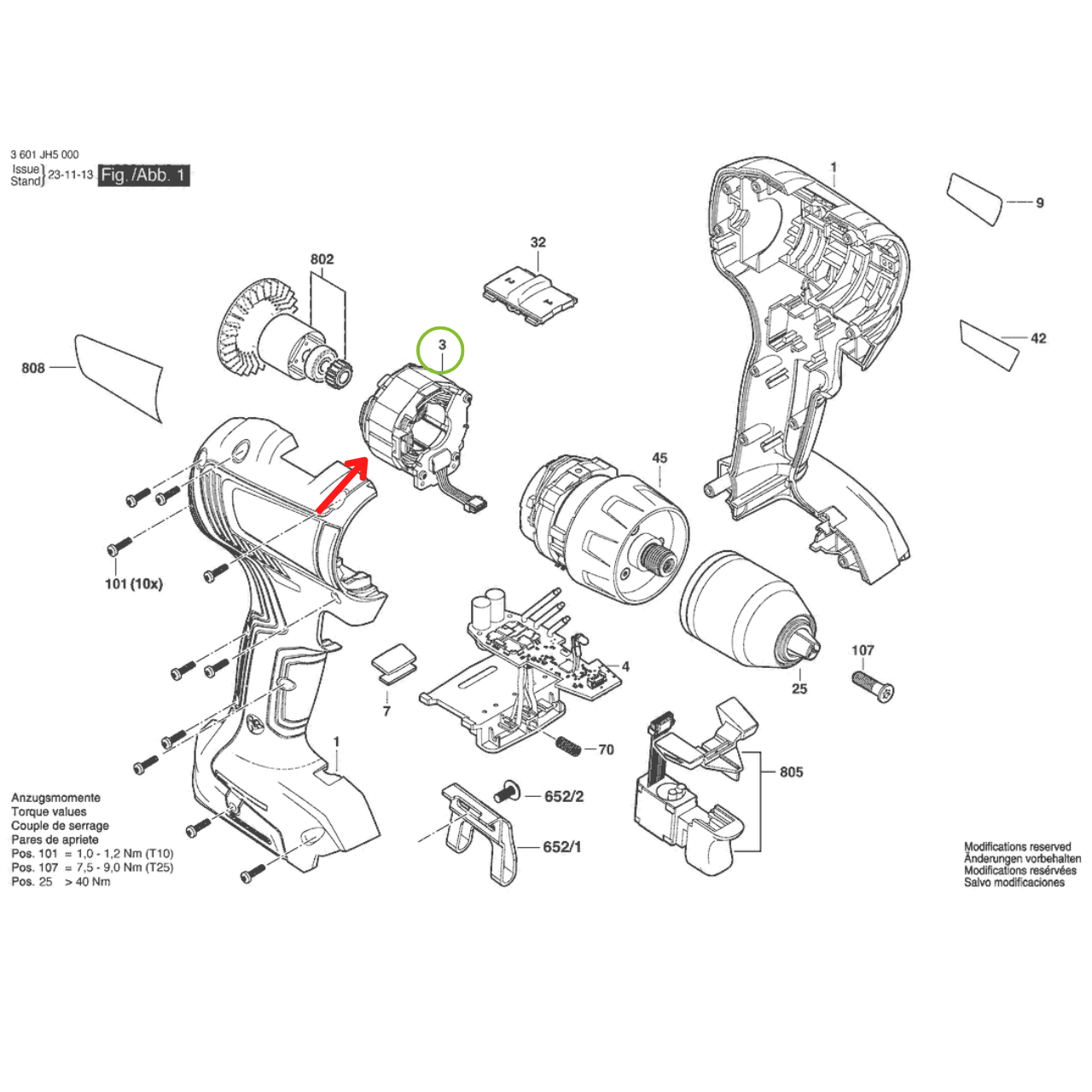 สเตเตอร์ ไขควงไฟฟ้าไร้สาย BOSCH GSR 18V-50 [#3] P/N.1600A016YW (แท้)##