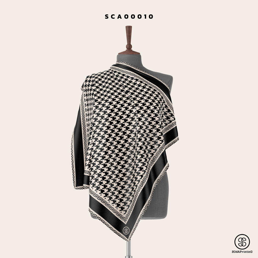 ผ้าพันคอพิมพ์ลาย Houndstoooth รหัส SCA00010 #SOdAPrintinG