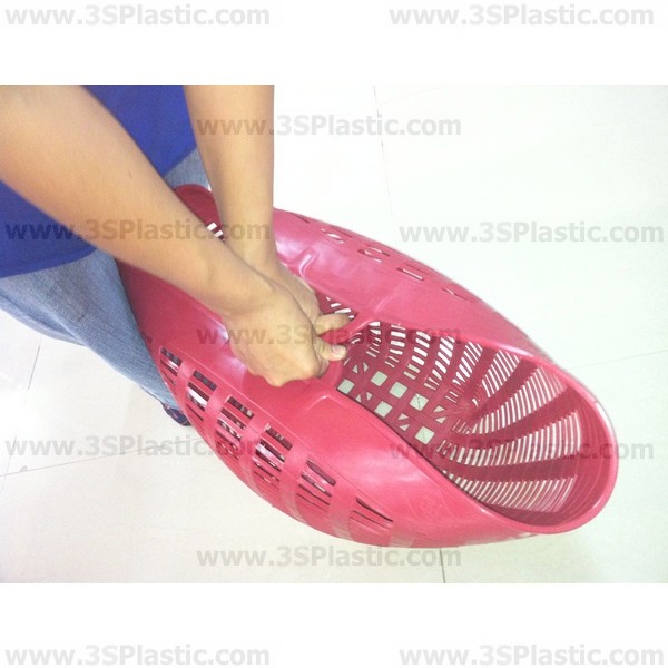เข่งพลาสติกหูเหลี่ยม เบอร์5 Ø 44.0 x 35.5 สีทึบ