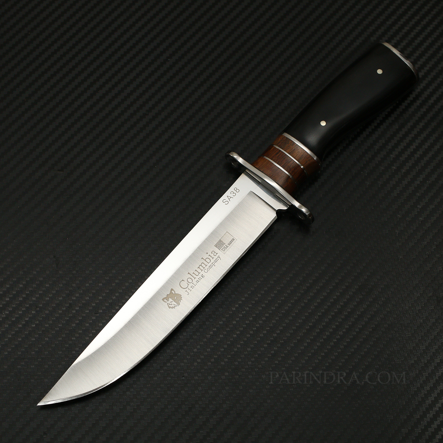 มีดเดินป่า COLUMBIA รุ่น SA38 ด้ามไม้สีดำ ทรงใบมีดสวย