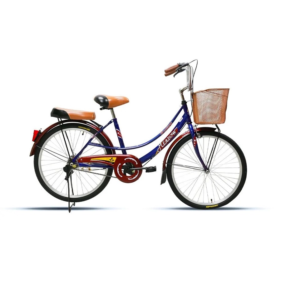 MEADOW housewife's bicycle, model CITY VINTAGE MIT, 24-inch wheels, with vintage basket, no gears.