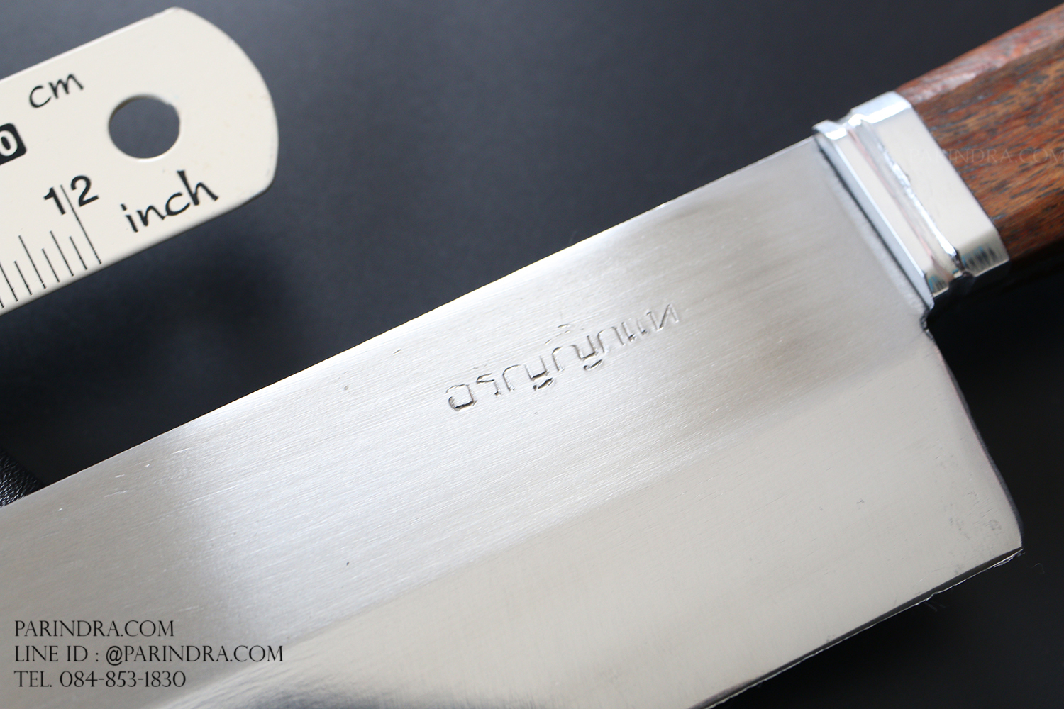 มีด อรัญญิก สปาต้าด้ามไม้ หัวตัด พร้อมซองหนัง