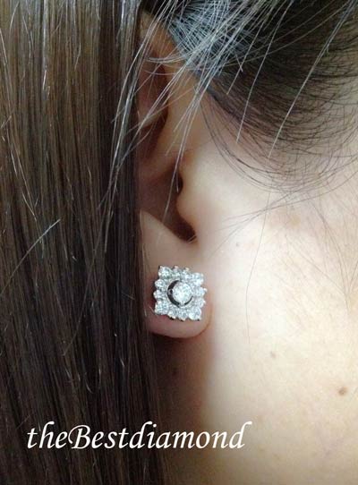 BE206SRD+++ต่างหู 2 in 1+++ต่างหูสุดเก๋ ตัวเรือนเป็นเงินแท้ ใส่ได้ 2 แบบ คุ้มสุดๆๆ เพชรสวยมากๆๆ ดีไซน์เลิศ