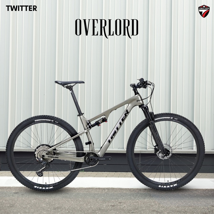 จักรยานเสือภูเขา TWITTER OVERLORD Full suspension bike, เฟรมคาร์บอน 1x12 speed Deore โช๊คลม ปี 2022