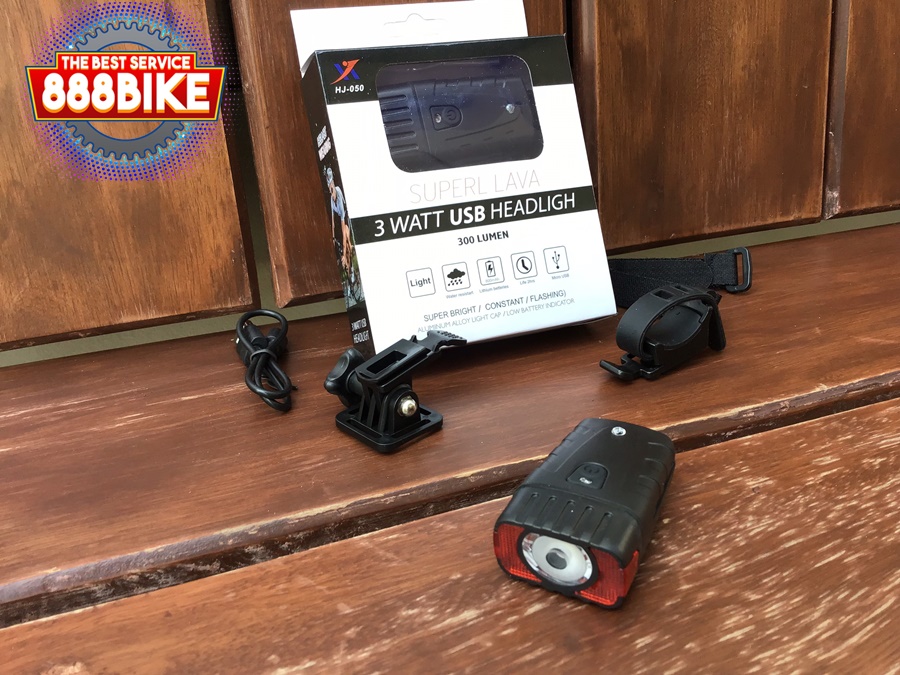 ไฟหน้าสำหรับติดหมวก 2in1 ชาร์จ USB HJ-050