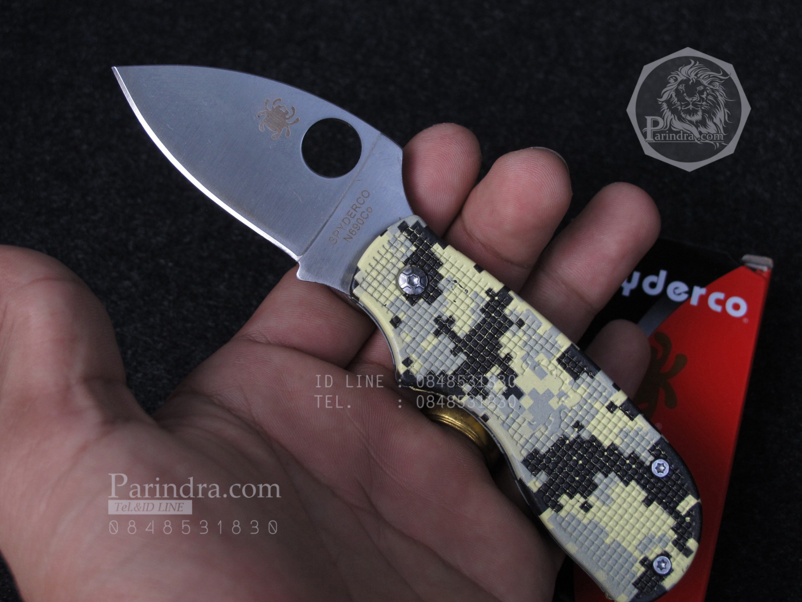 มีดพับ Spyderco Lady Bug ด้ามลายพรางทหาร มีดพกน่ารัก คมกริบ ขนาด 6 นิ้ว (OEM)