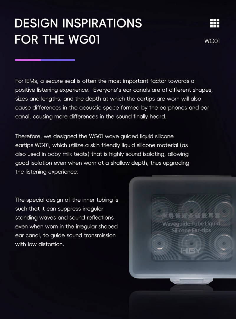 [PreOrder] HiBy WG01 จุกหูฟังซิลิโคนเหลว แยกเสียงได้ดี โปร่งใสสูง เป็นมิตรกับผิว จำนวน 3 คู่ S/M/L