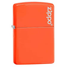 ไฟแช็ค Zippo 28888ZL แท้ ที่สุดของสีแสดส้ม "Zippo Logo, Neon Orange" แท้นำเข้า 100%