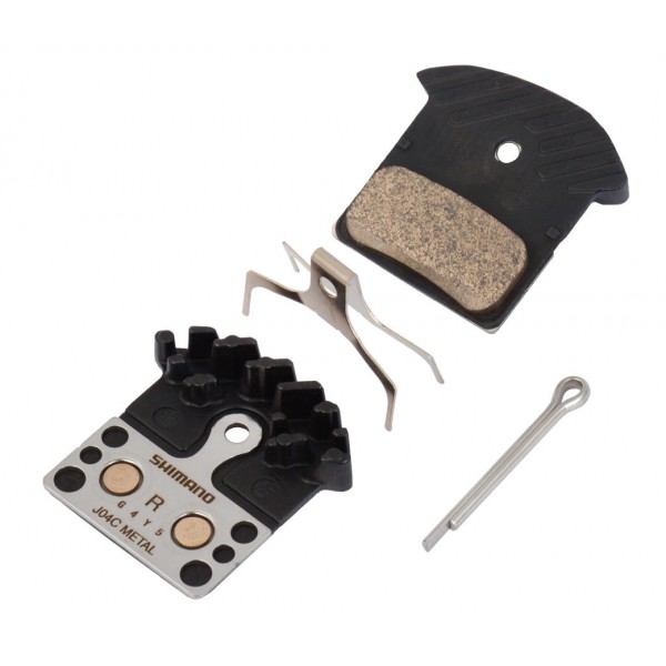 แผ่นยางเบรคดิส SHIMANO Disc Brake Pads XTR, BR-M9020, Metal, w/Fin, มีปีกระบายความร้อน,J04C