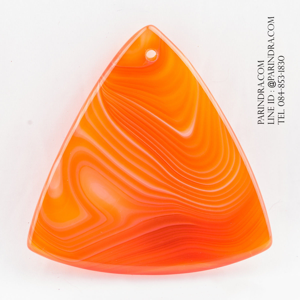 หินอาเกต AGATE ลวดลายสีส้มขาว AGT008