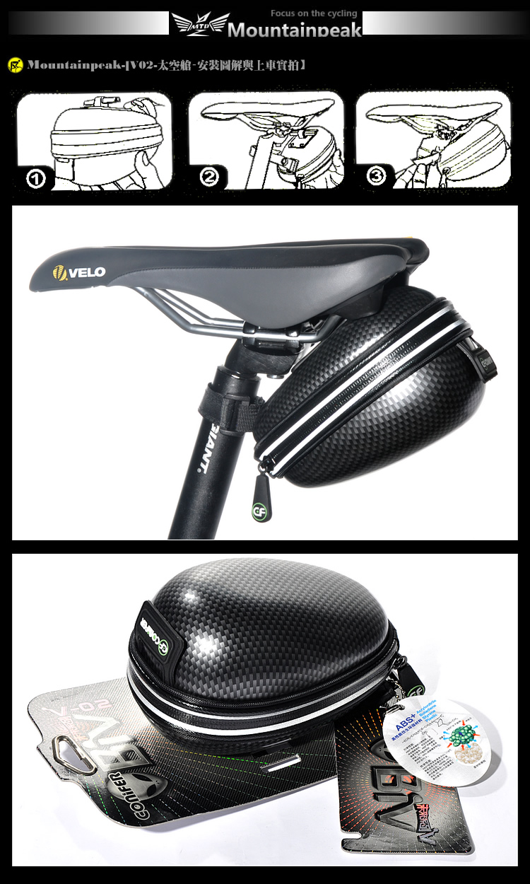 กระเป๋าใต้เบาะลายคาร์บอน CONIFER ,V-02