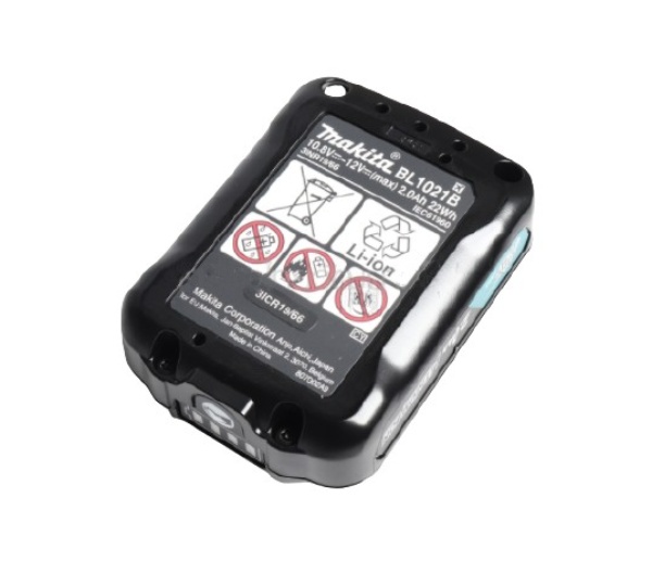 แบตเตอรี่ ลิเธียมไอออน 12 โวลต์ รุ่น BL1021B ความจุ 2.0 แอมป์ ใช้กับเครื่องชาร์จแบตมากีต้า รุ่น DC10WD, DC10SB Pn.632M58-5 (แท้) ##(**)