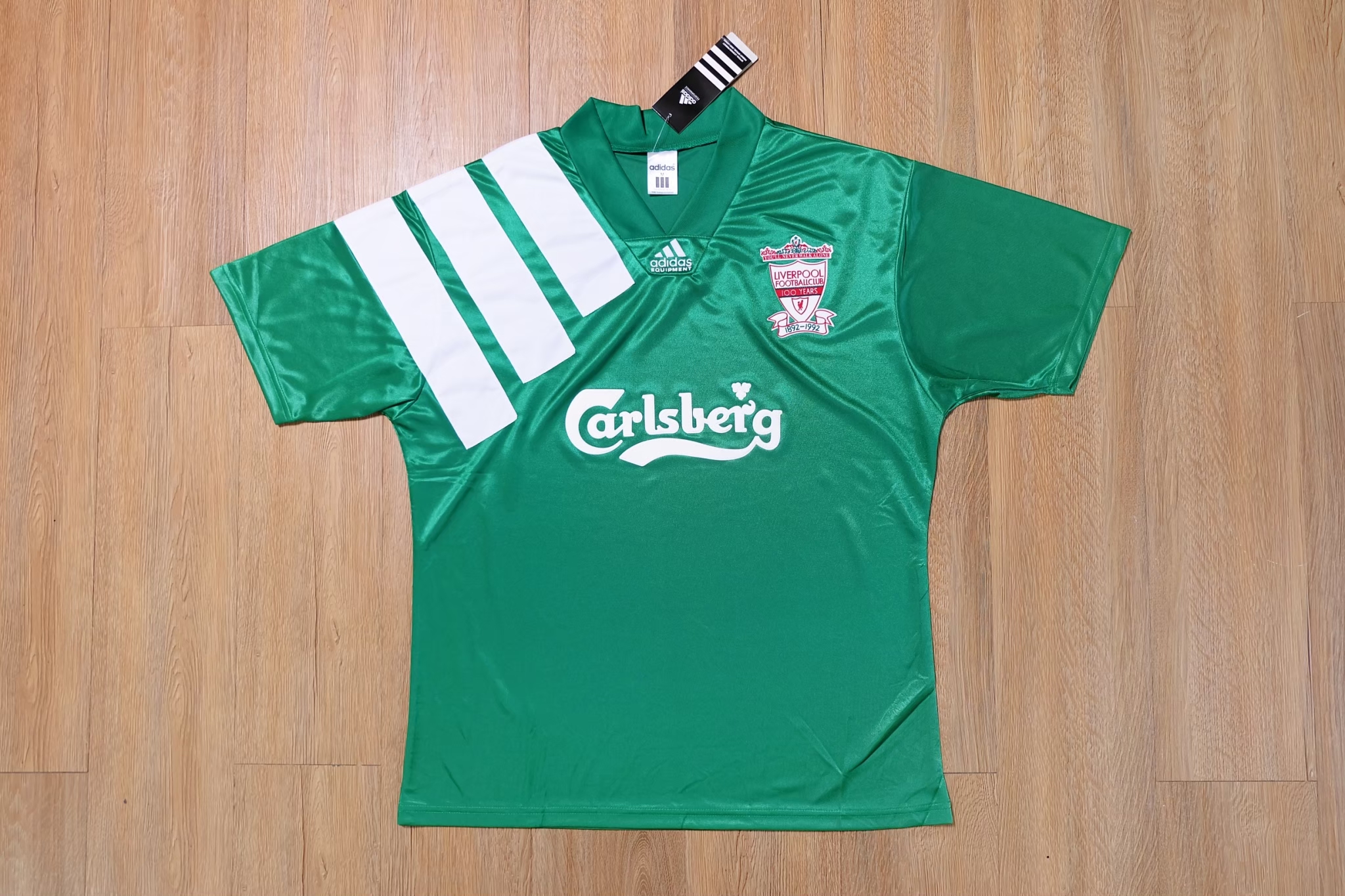Liverpool 1992/1993 Vintage Jersey เสื้อฟุตบอลลิเวอร์พูลย้อนยุค Carlsberg เสื้อลิเวอร์พูลสามแถบ เสื้อลิเวอร์พูลเขียว