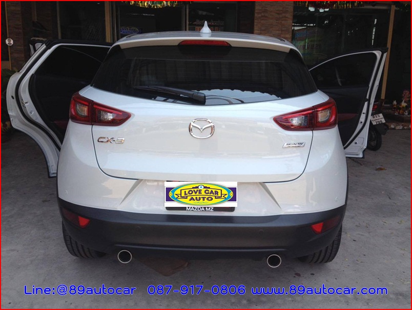 พรมดักฝุ่นไวนิล Mazda CX-3 สีดำขอบดำด้ายแดง