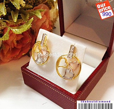 BE823+++ต่างหูหัวใจ ชุป 3 กษัตริย์ +++ งานน่ารัก ดูดี intrend ใส่ติดหู ทำงาน ไปเที่ยว ออกงาน ได้เลยค่ะ ชุป3สี เงิน ทอง และ pink gold เริ่ด น่ารัก