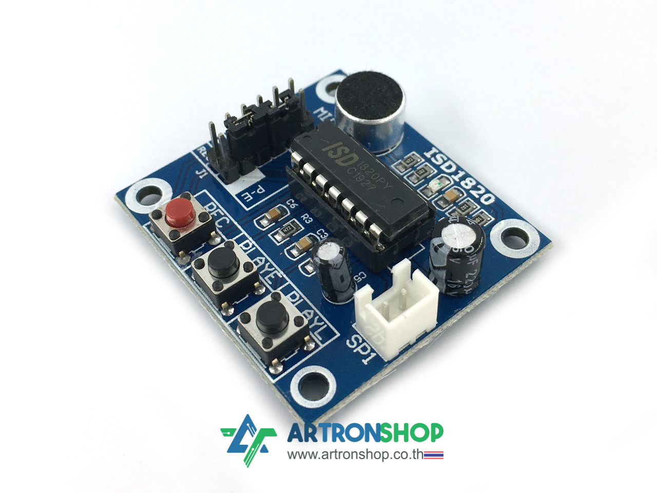 บอร์ดบันทึกเสียง ISD1820 Voice Recorder Module