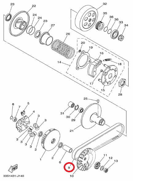 สายพาน แท้ศูนย์ MIO125 / MIO125i / NOUVO SX / มีโอ 125 (คาร์บู)(หัวฉีด)/ นูโว เอสเอ็กซ์ (YAMAHA/ยามาฮ่า/V-BELT)